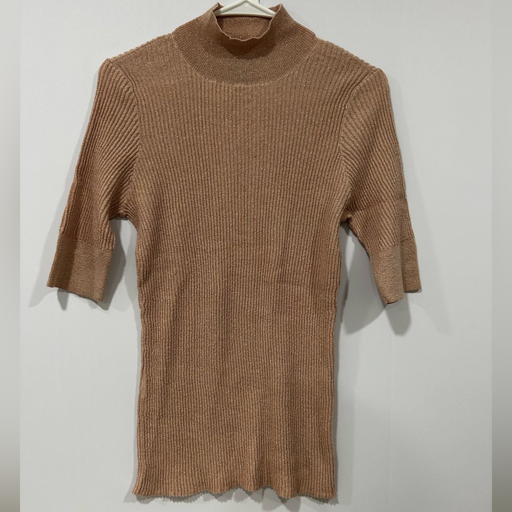 Worthington Tan Ribbed Knit Top